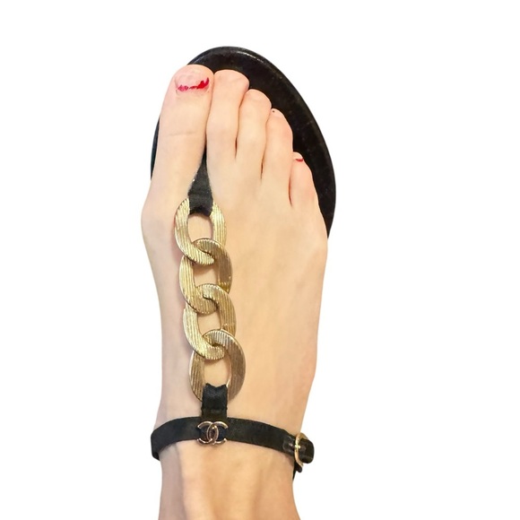 Chanel chain link sandals Size 37.5 - Picture 1 of 7